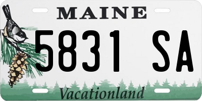 ME license plate 5831SA
