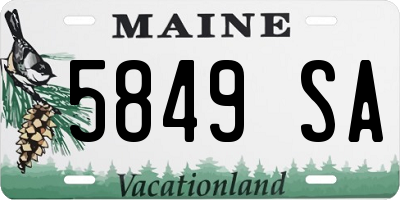 ME license plate 5849SA