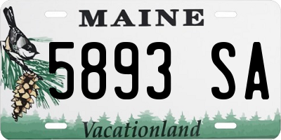 ME license plate 5893SA