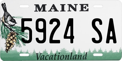 ME license plate 5924SA
