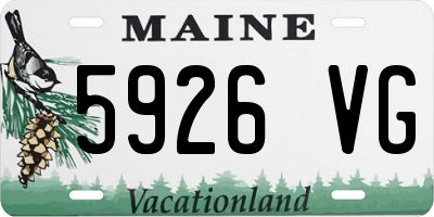 ME license plate 5926VG