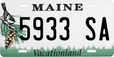 ME license plate 5933SA