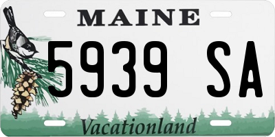 ME license plate 5939SA