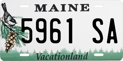 ME license plate 5961SA