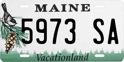 ME license plate 5973SA