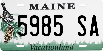 ME license plate 5985SA