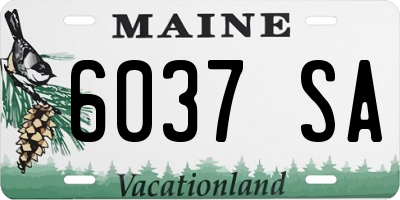 ME license plate 6037SA