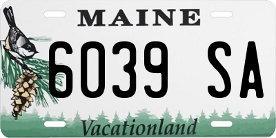 ME license plate 6039SA