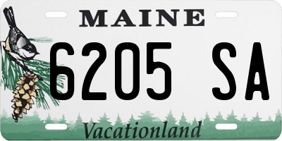 ME license plate 6205SA