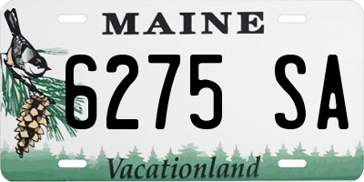 ME license plate 6275SA