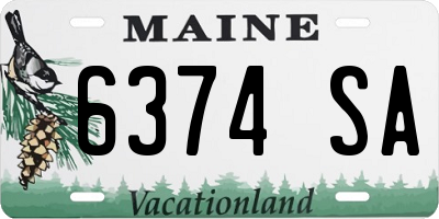 ME license plate 6374SA