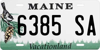 ME license plate 6385SA