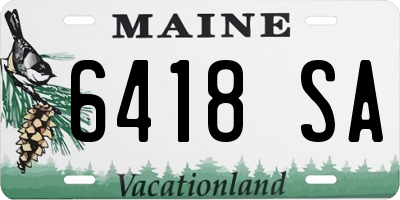 ME license plate 6418SA