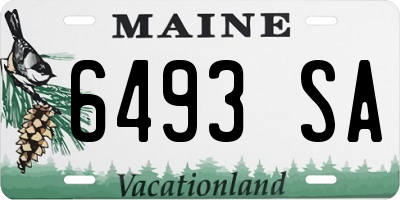 ME license plate 6493SA