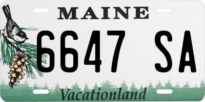 ME license plate 6647SA