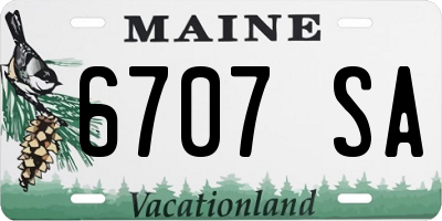 ME license plate 6707SA