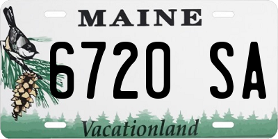 ME license plate 6720SA