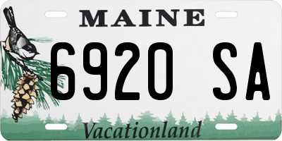 ME license plate 6920SA