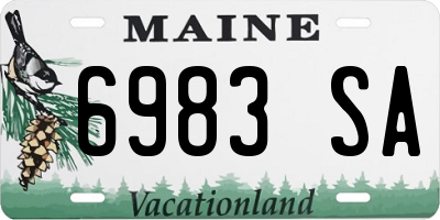 ME license plate 6983SA