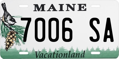 ME license plate 7006SA