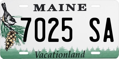 ME license plate 7025SA
