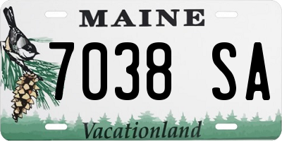 ME license plate 7038SA