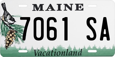 ME license plate 7061SA