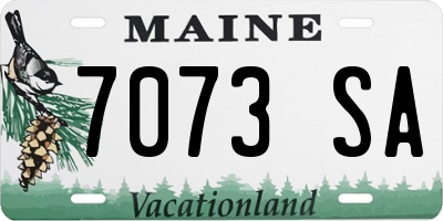 ME license plate 7073SA