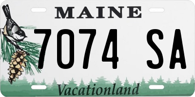 ME license plate 7074SA