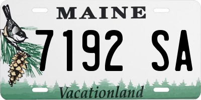 ME license plate 7192SA