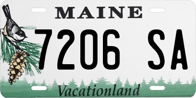 ME license plate 7206SA