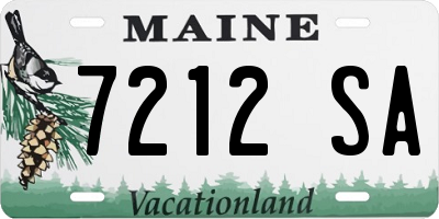 ME license plate 7212SA