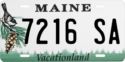 ME license plate 7216SA