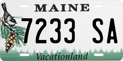 ME license plate 7233SA