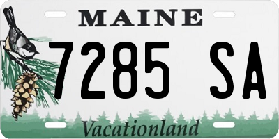 ME license plate 7285SA