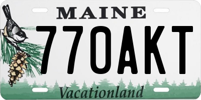 ME license plate 770AKT