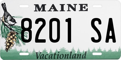 ME license plate 8201SA