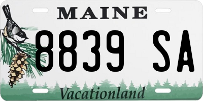 ME license plate 8839SA