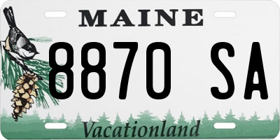 ME license plate 8870SA