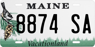 ME license plate 8874SA