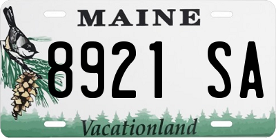 ME license plate 8921SA