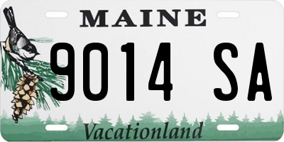 ME license plate 9014SA