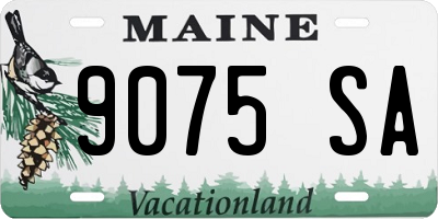 ME license plate 9075SA