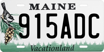 ME license plate 915ADC
