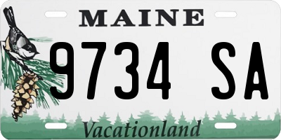 ME license plate 9734SA