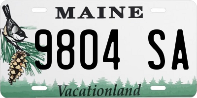 ME license plate 9804SA