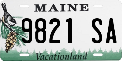 ME license plate 9821SA