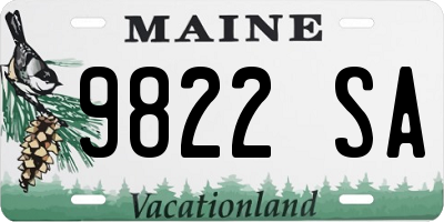 ME license plate 9822SA