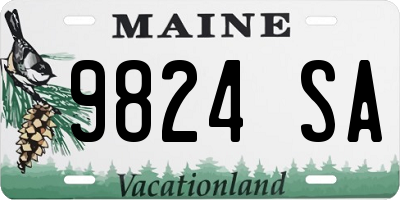ME license plate 9824SA