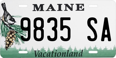 ME license plate 9835SA